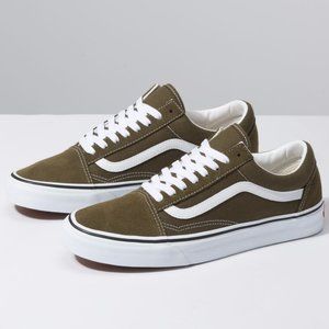 Old Skool Vans in Olive Green - Size 10